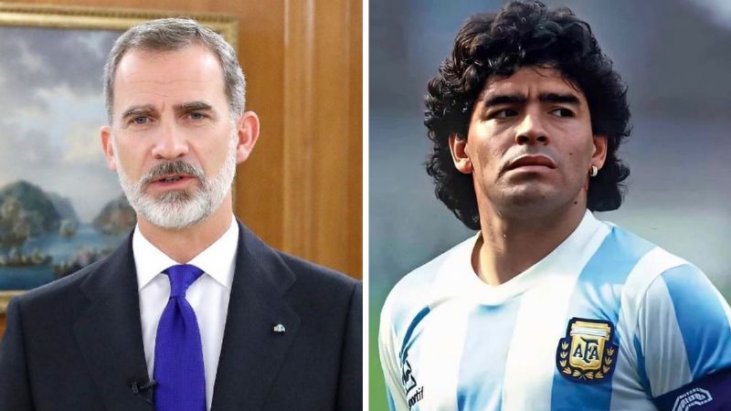 Tristeza: Felipe VI envió una carta al Presidente de Argentina por el fallecimiento de Diego Maradona