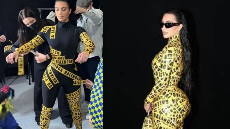 ¿Sí o no? Kim Kardashian se envuelve con una cinta de embalaje de Balenciaga