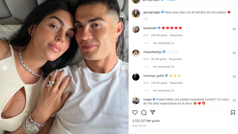 Georgina Rodríguez se acurruca con el hombre de sus 'sueños' Cristiano Ronaldo