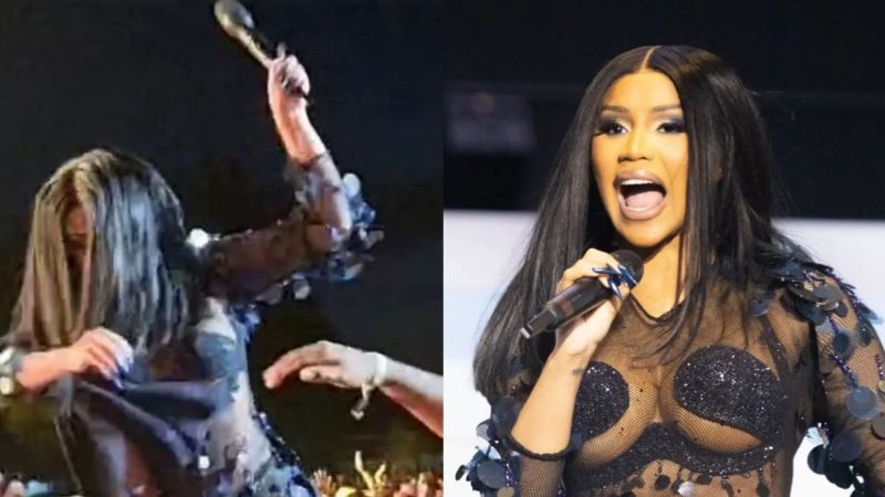 Nuevas imágenes muestran a Cardi B golpeando a un fan con un micrófono en un concierto