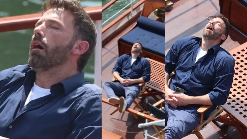 Ben Affleck se queda dormido en un crucero durante su luna de miel en París con Jennifer López y sus hijos