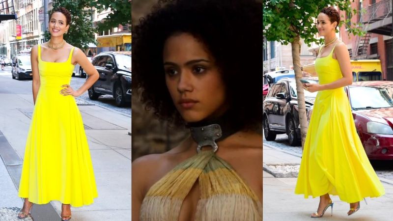 Nathalie Emmanuel de Game of Thrones deslumbra a todos con su glamour en un vestido amarillo brillante