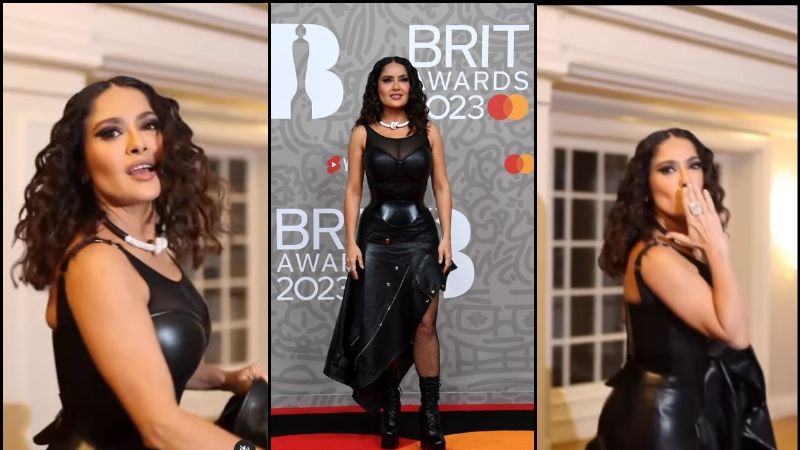 Salma Hayek explotó la red y elevó la temperatura con este ATREVIDO y sexy outfit de cuero